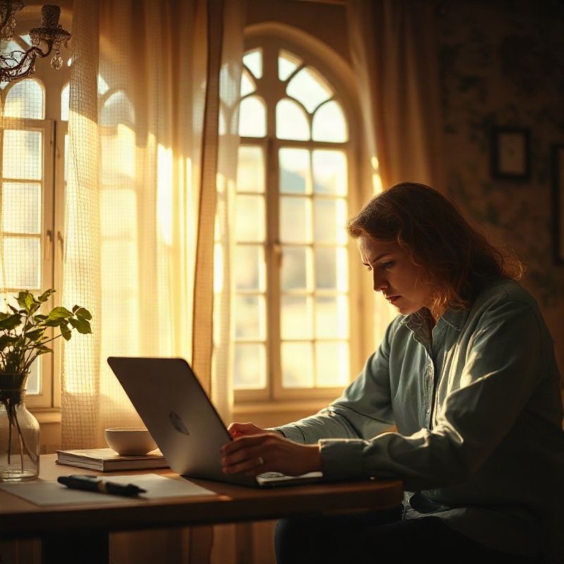 Technik porovnáva označenia náhradných dielov s údajmi na notebooku.